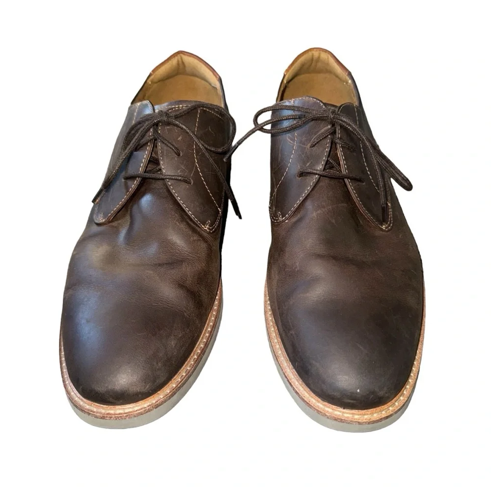 Mens‎ Florsheim Highland Plain Toe Brown Leather Comfort Oxfords Shoes Size 11 M